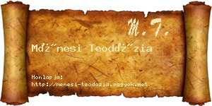 Ménesi Teodózia névjegykártya